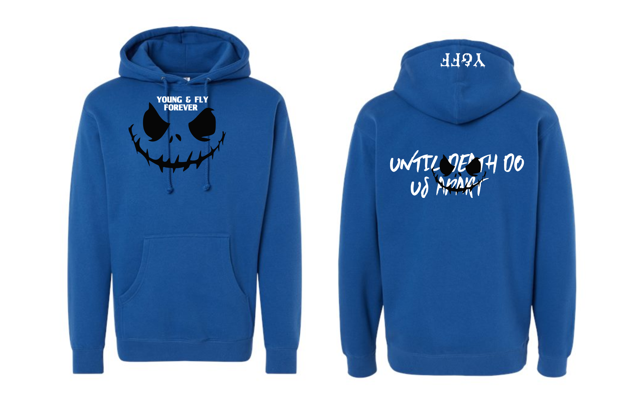 NEW! Limited WHITE demon face (ROYAL hoodie)