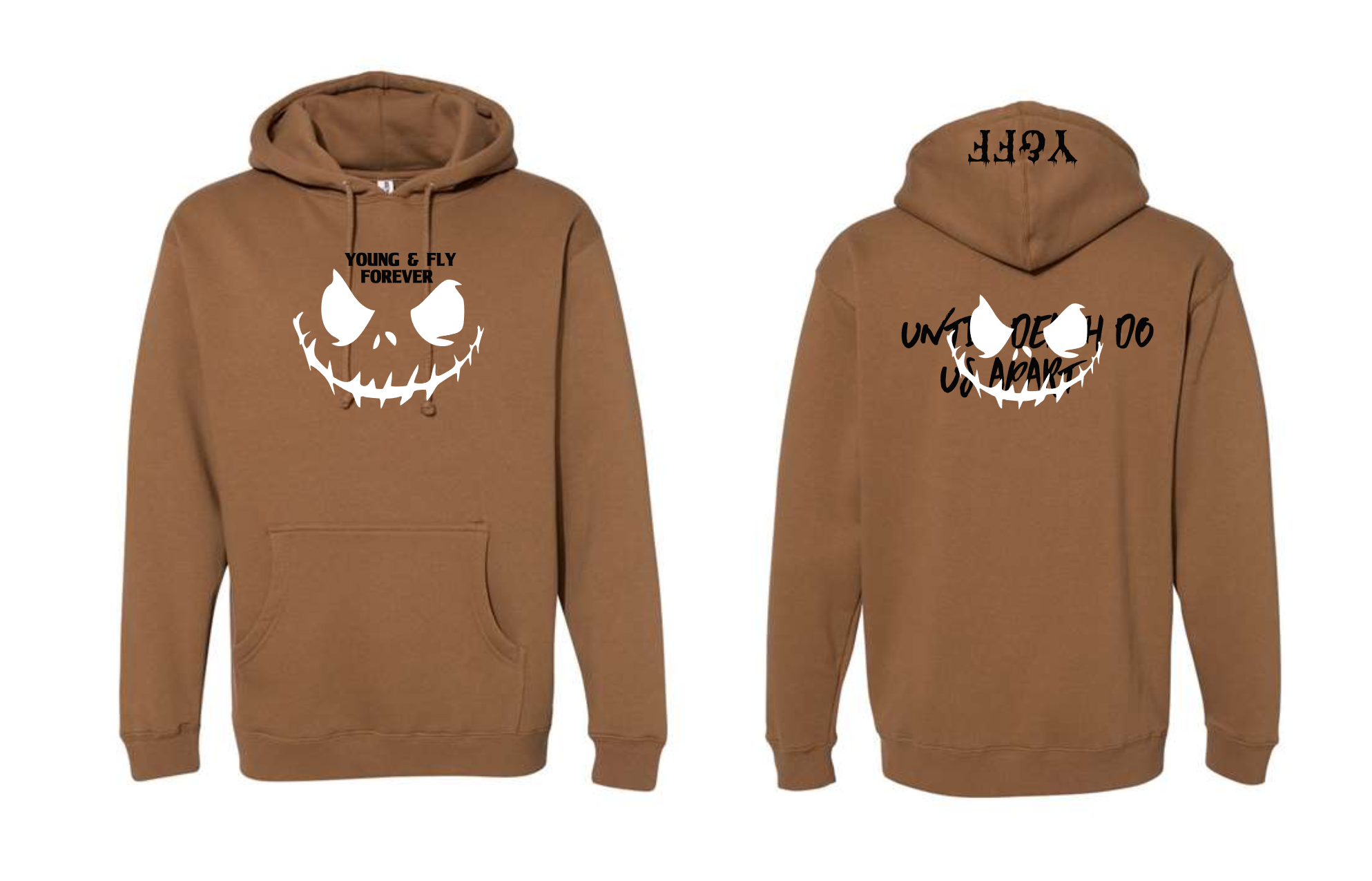 NEW! Limited WHITE demon face (BROWN hoodie)