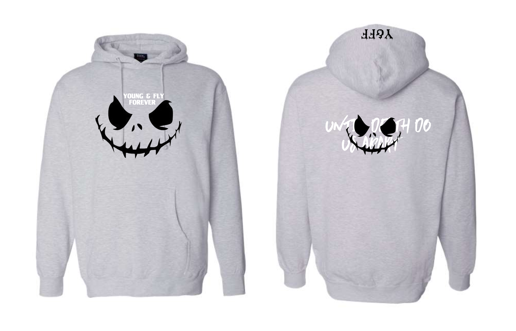 NEW! Limited  BLACK  demon face ( Grey Heather   hoodie)