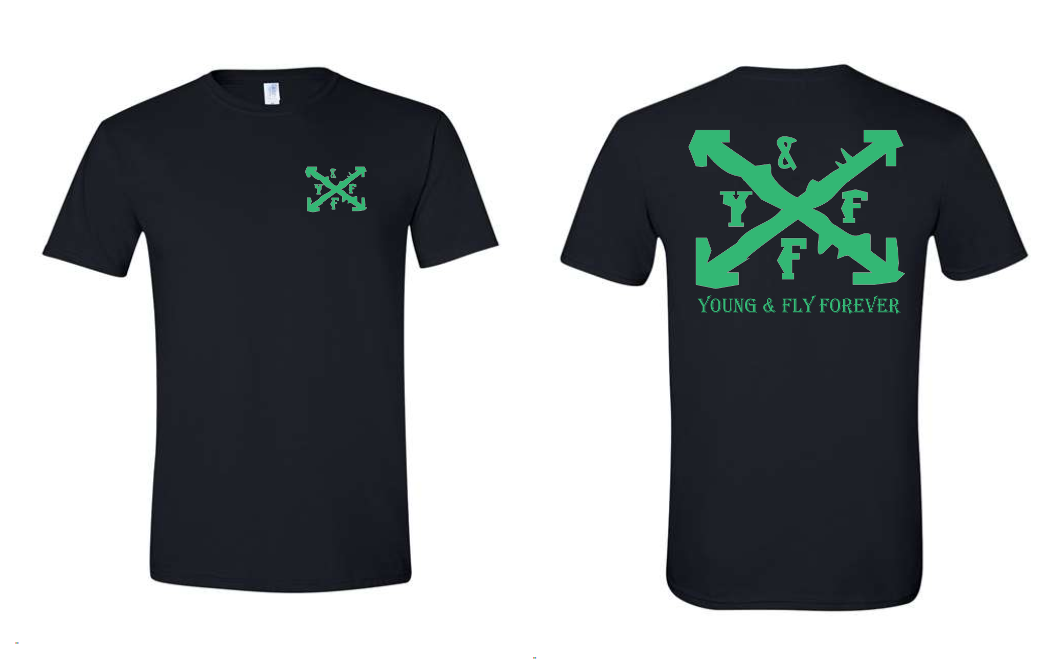 NEW! Screen printed Distressed green X  TEE