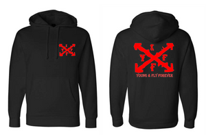 NEW! Sceen printed Distressed RED  X HOODIES