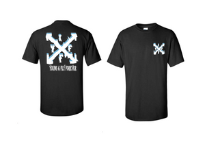 NEW! Sceen printed Distressed white and blue X Tees