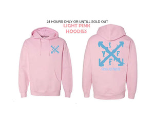 NEW! Sceen printed Distressed Light blue " X" hoodie