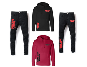 Black double printed hoodies