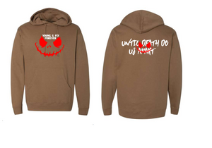 NEW! Limited WHITE demon face (BROWN hoodie)