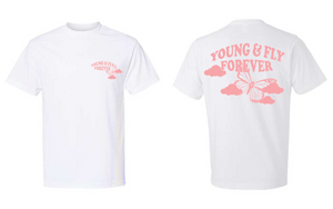 Butterfly Graphic Tees  (light pink)